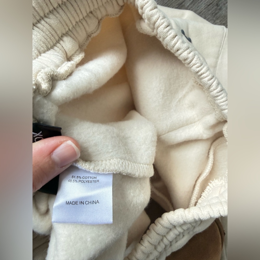 White Fox Offstage Sweatpants Pebble Cream Beige Sweatpants Joggers Size XS S - Picture 9 of 12